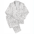 Patrón de líneas y formas abstractas en blanco y negro que asemejan horquillas o clips dispersos aleatoriamente sobre fondo claro. sutex pajamas fullview mockup