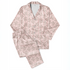 Patrón rosado con rayas verticales y estampado florales de ramas delicadas en gris sutex pajamas fullview mockup