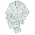 Patrón decorativo con rayas verticales y motivos florales de ramas verdes sobre fondo blanco sutex pajamas fullview mockup