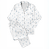 Patrón delicado con pequeñas ramas azules dispersas sobre fondo blanco, estilo botánico minimalista sutex pajamas fullview mockup