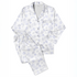 Patrón de flores estilizadas en líneas moradas sobre fondo blanco, diseño floral minimalista y delicado sutex pajamas fullview mockup