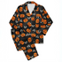 Calabazas y Fantasmas Halloween Negro Tela
