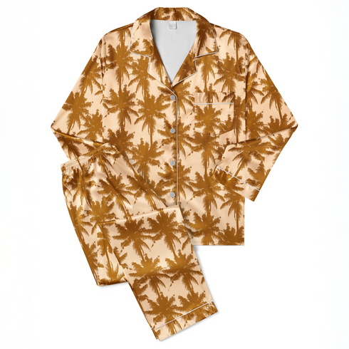 Palmeras Tropicales Ocre Vintage Tela