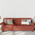 Red-brown floral pattern with abstract flowers on a lighter coral background sutex sofa mockup