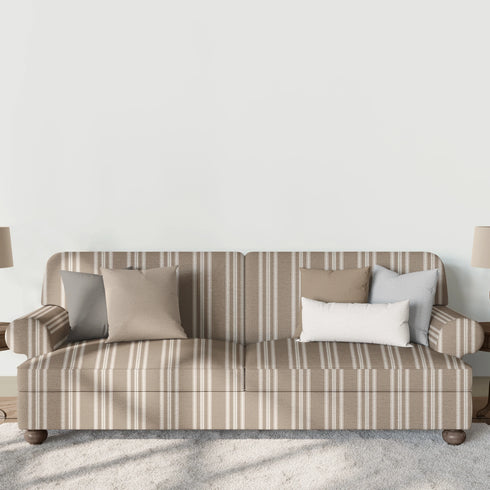 Rayas Verticales Beige y Blanco Tela