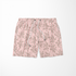 Patrón rosado con rayas verticales y estampado florales de ramas delicadas en gris sutex swimtrunks