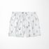 Patrón delicado con pequeñas ramas azules dispersas sobre fondo blanco, estilo botánico minimalista sutex swimtrunks