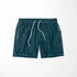 Estampado animal print de leopardo en negro sobre fondo azul petróleo sutex swimtrunks