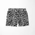 Patrón de leopardo negro sobre fondo blanco con manchas irregulares distribuidas verticalmente sutex swimtrunks