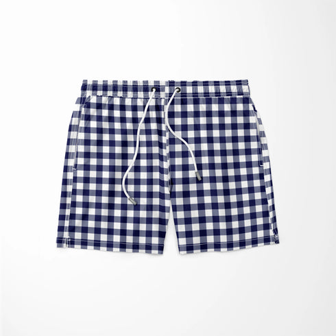 Patrón de cuadros en azul marino, gris y blanco estilo marinero