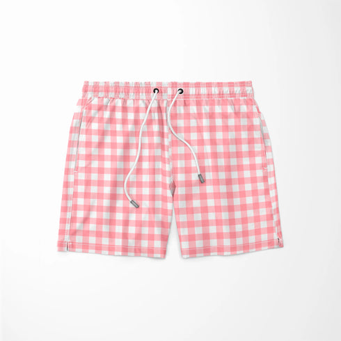 Patrón de cuadros rosado y blanco estilo gingham