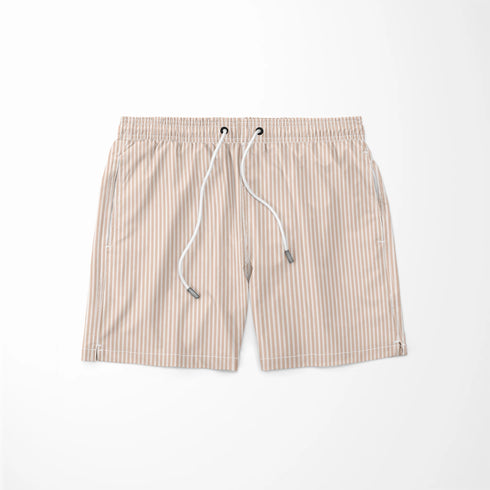 Rayas Finas Beige y Blanco Tela