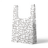 Patrón de líneas y formas abstractas en blanco y negro que asemejan horquillas o clips dispersos aleatoriamente sobre fondo claro. sutex tote mockup