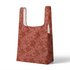 Red-brown floral pattern with abstract flowers on a lighter coral background sutex tote mockup