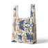 Diseño floral simétrico con motivos azules y marrón dorado en estilo folk, ornamento decorativo tradicional sutex tote mockup