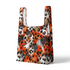Estampado abstracto con manchas de leopardo en naranja, negro, blanco y café sutex tote mockup