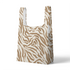 Estampado de rayas onduladas estilo cebra en café y crema sutex tote mockup