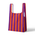 Rayas verticales alternadas en morado y naranja