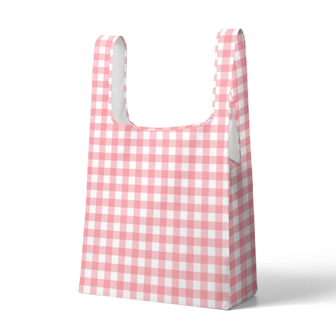Patrón de cuadros rosado y blanco estilo gingham