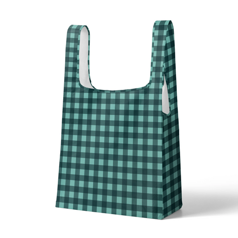 Patrón de cuadros en tonos verde agua, verde azulado y negro estilo minimalista
