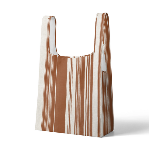 Rayas Terracota y Crema Tela