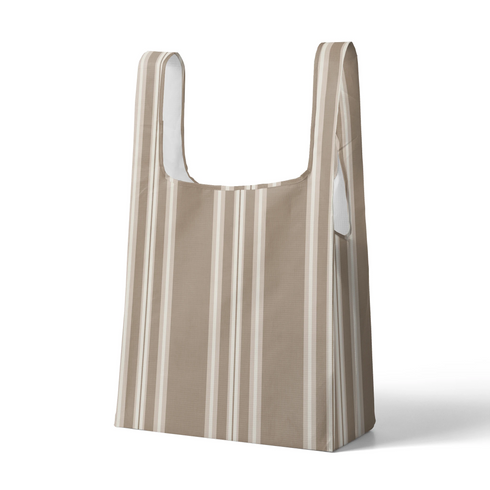 Rayas Verticales Beige y Blanco Tela