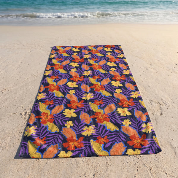 Tropical Hibisco Violeta Toalla Viajera