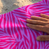 Cebra Fucsia Lila Toalla Viajera