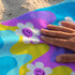 Margaritas Felices Retro Azul Lila Toalla Viajera