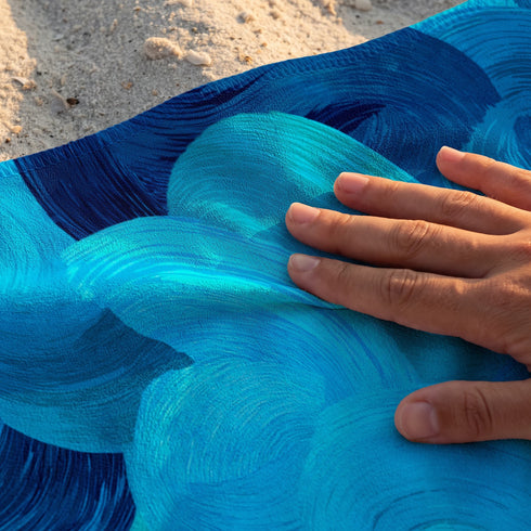 Textura de Remolinos Turquesa Toalla Viajera