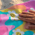 Margaritas Felices Retro Rosada y Aqua Toalla Viajera