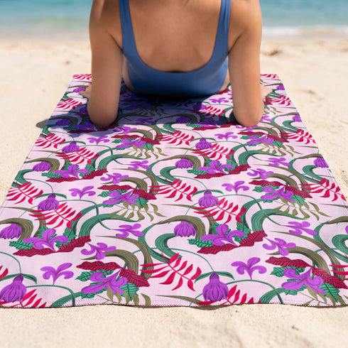 Selvático Fucsia Morado Toalla Viajera