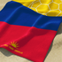 Bandera colombiana estilizada con balón de fútbol amarillo bajo sol radiante sobre franjas azul y roja sutex towel closeup