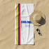 Bandera de Colombia 2026 con franjas amarillo, azul y rojo sobre fondo blanco sutex towel fullview