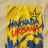 Afiche "Hinchada Urgana" con corona, balón de fútbol, colores amarillo azul rojo bandera Colombia sutex towel medium
