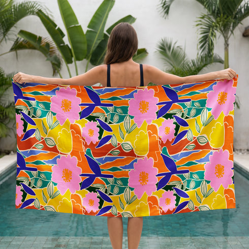 Jardín Tropical Multicolor Toalla Viajera