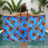 Hojas de Palmera Naranja con Azul Toalla Viajera