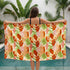 Flores Tropicales Naranja Verde Toalla Viajera