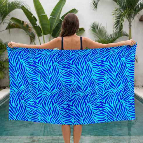 Cebra Turquesa Azul Toalla Viajera