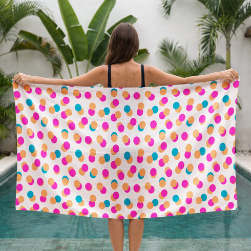 Pepas Fucsia Naranja Turquesa Toalla Viajera
