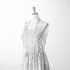 Patrón de líneas y formas abstractas en blanco y negro que asemejan horquillas o clips dispersos aleatoriamente sobre fondo claro. sutex woven dress form mockup