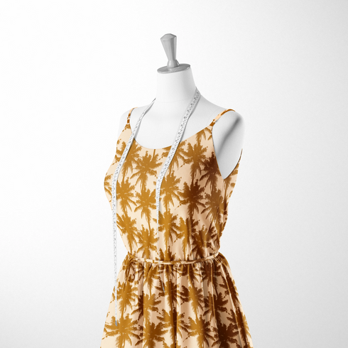 Palmeras Tropicales Ocre Vintage Tela