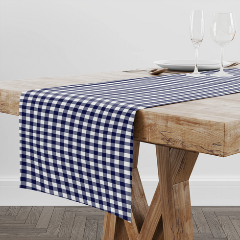Patrón de cuadros en azul marino, gris y blanco estilo marinero