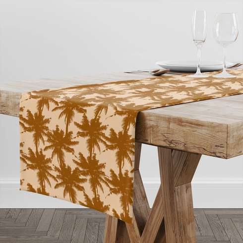 Palmeras Tropicales Ocre Vintage Tela