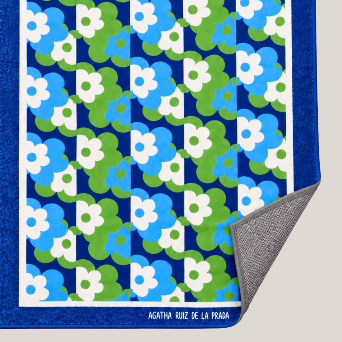TAPETE FLORES AZULES 80 x 150 cms