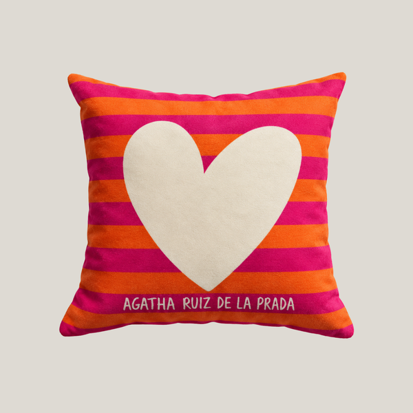 FUNDA DE COJIN CORAZON BICOLOR AGATHA 45 X 45 CM