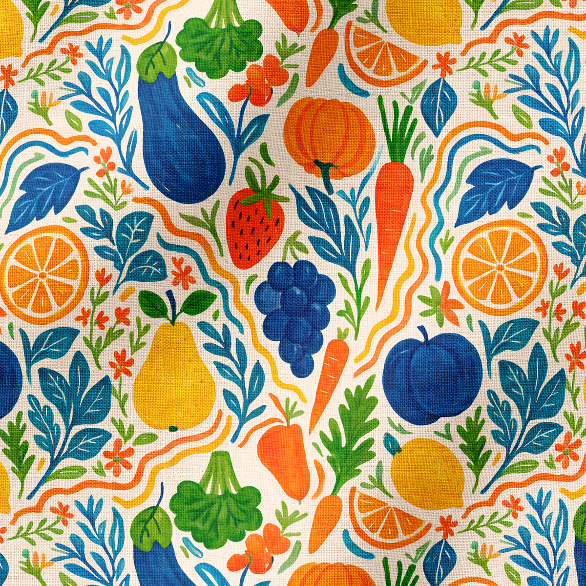 Frutas y Vegetales Coloridos | Tela por metro – Sutex