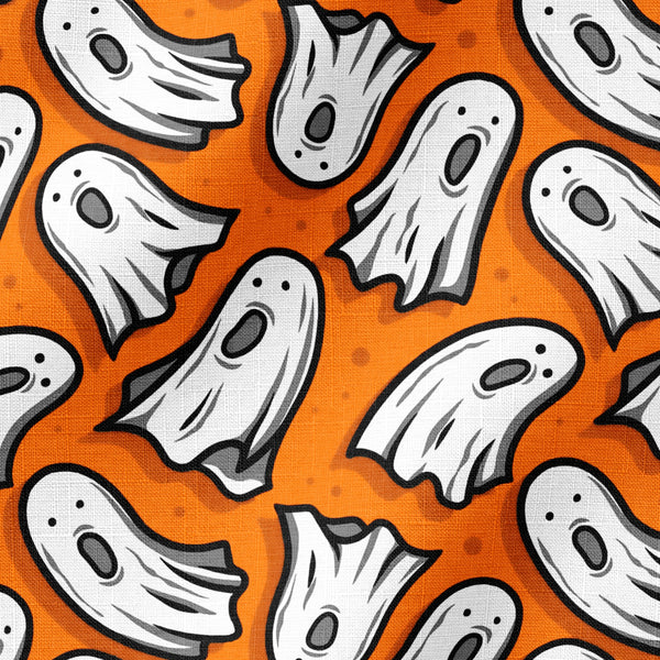 Fantasmas Espeluznantes Naranja Tela