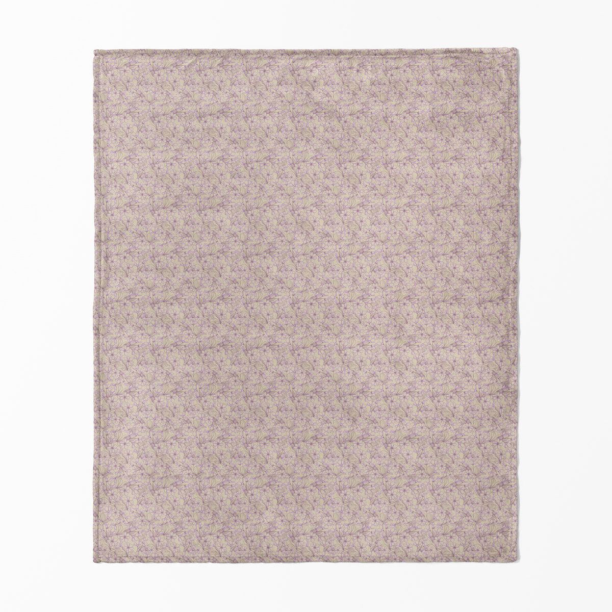 Flores Ilustradas Lineales Púrpura en Fondo Beige | Cobija de Sutex ...