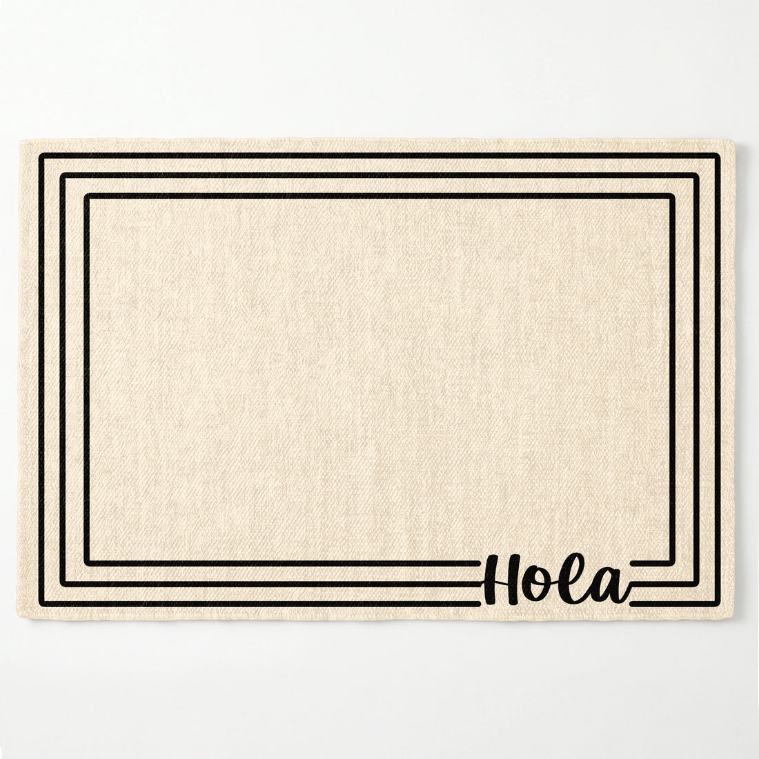 Marco rectangular triple con línea continua negra y texto "Hola" en la esquina inferior derecha